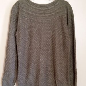 Croft & Barrow olive green boat neck acrylic sweater women's size small